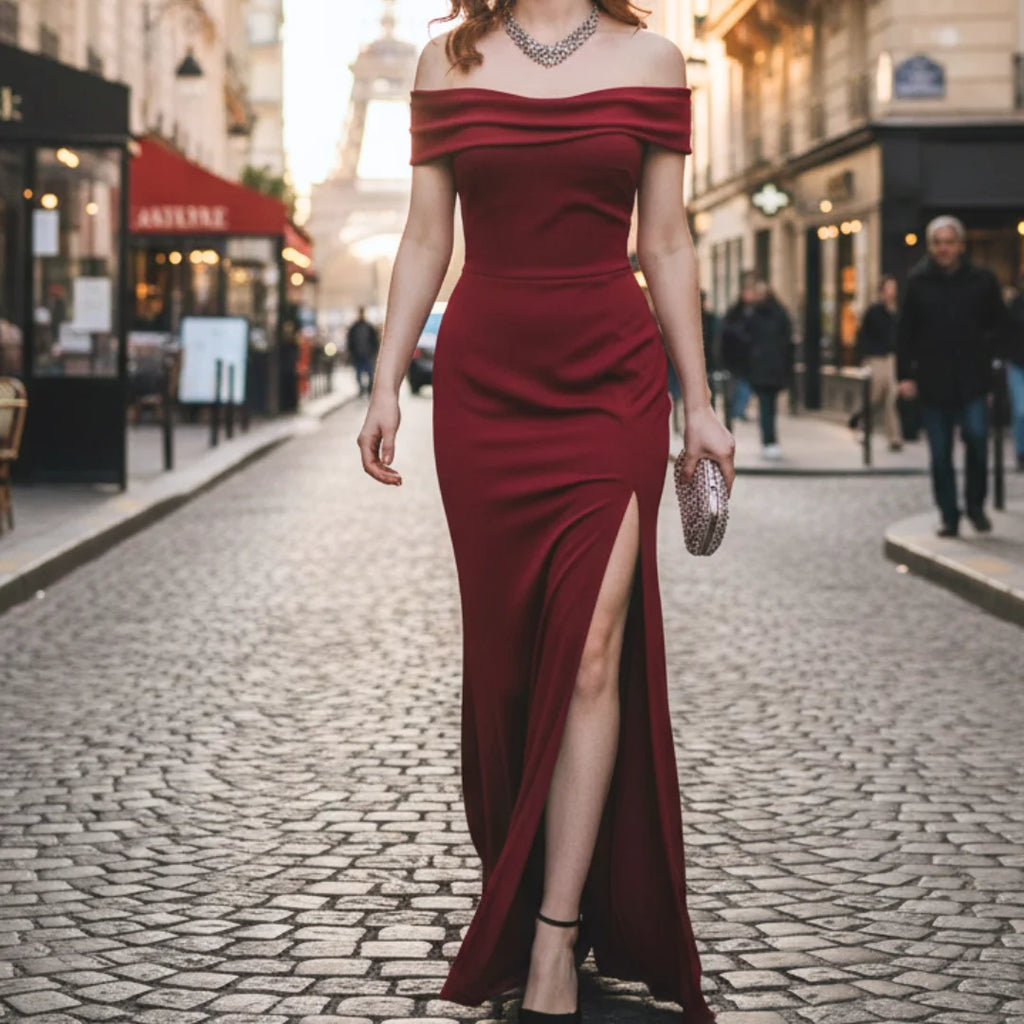 Dress Split Long Dressok  for Women