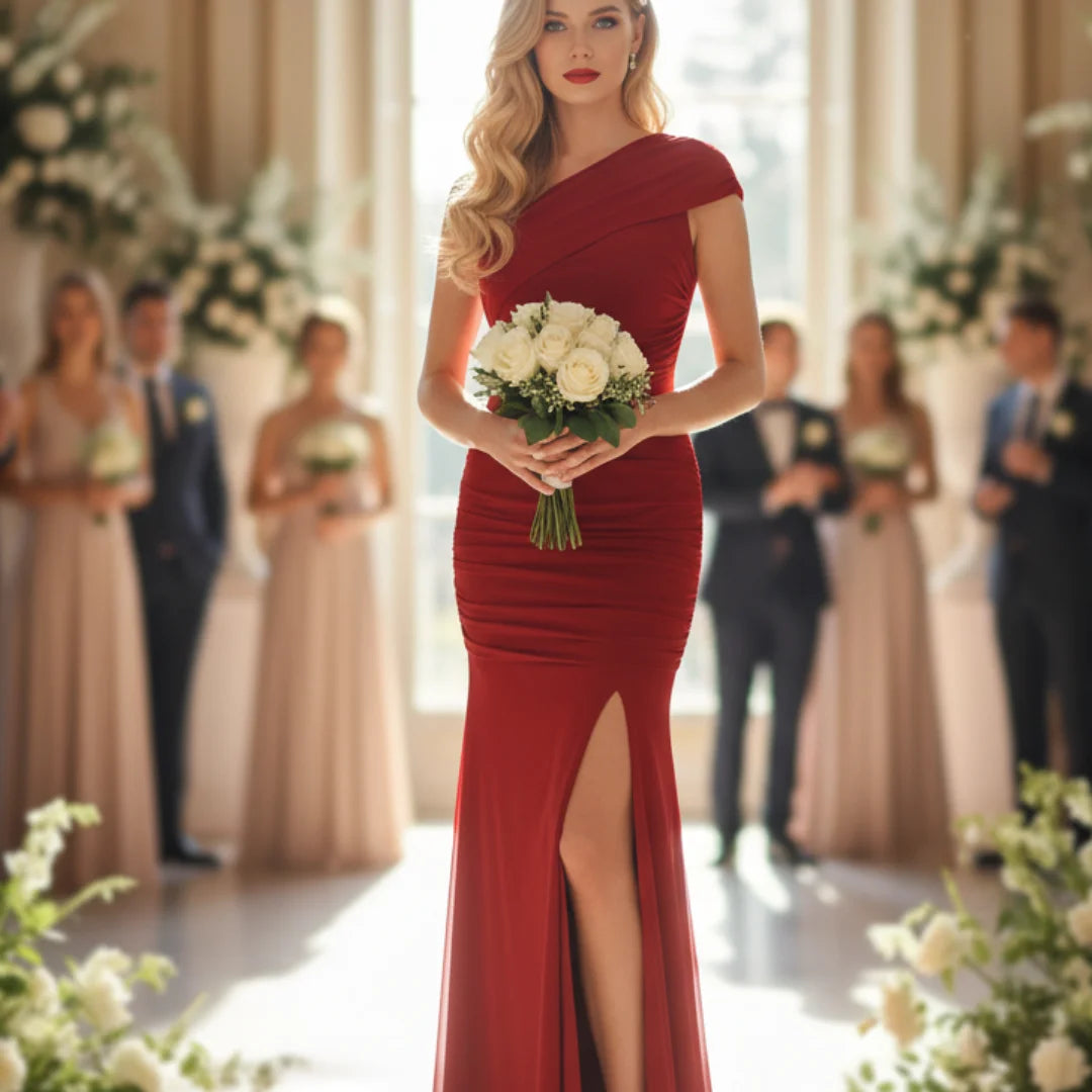 Dress Wedding Guest Slim-fit Off-shoulder