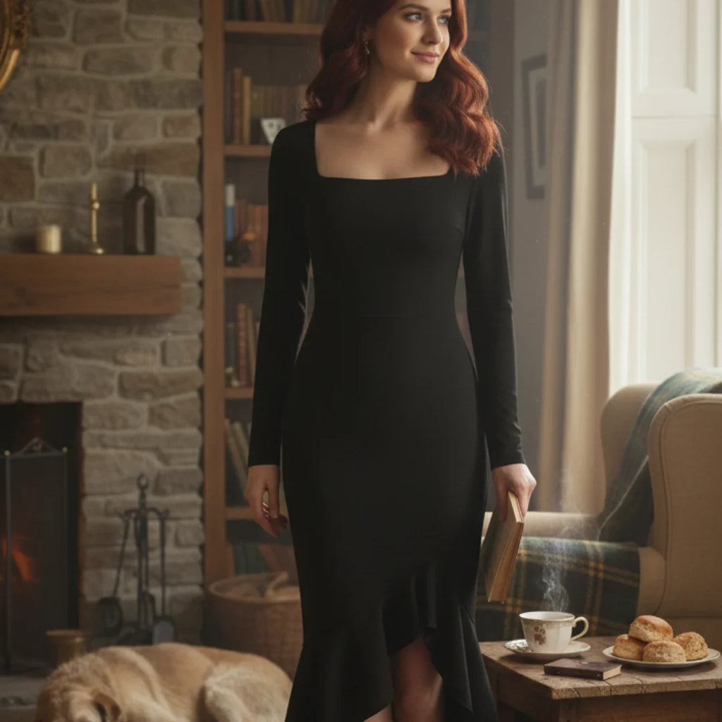 Dress European And American U-collar Slim