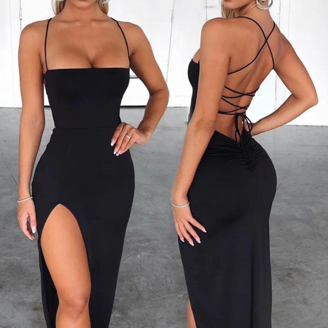 Dress Backless High Split Maxi Party