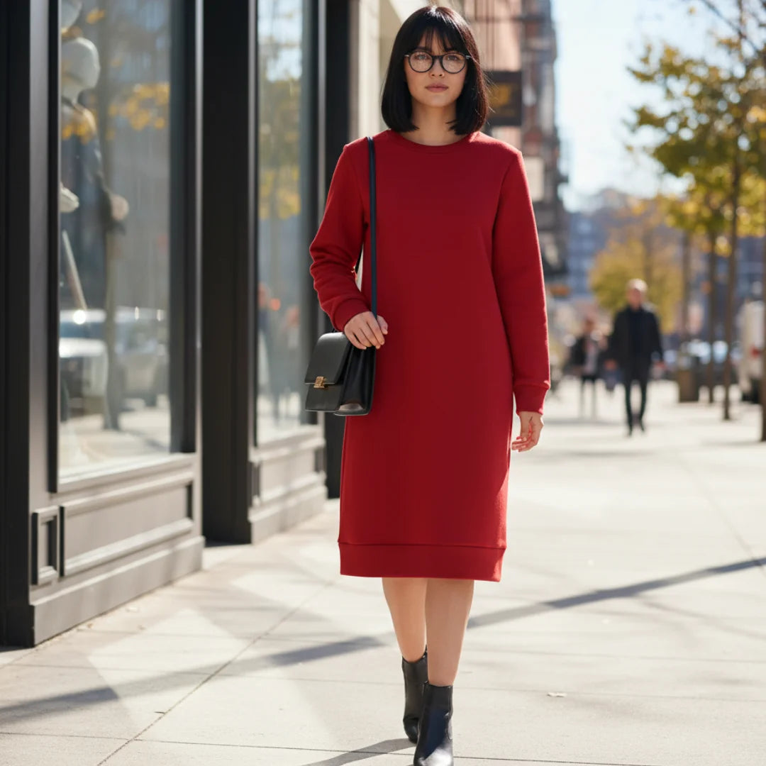 Dress Round Neck Long Sleeve