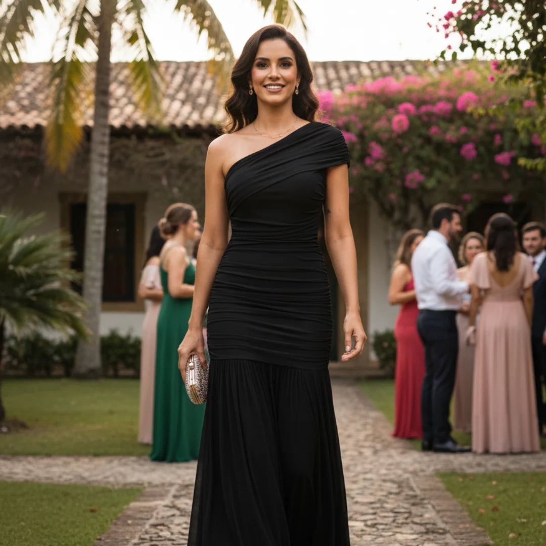 Dress Wedding Guest Slim-fit Off-shoulder