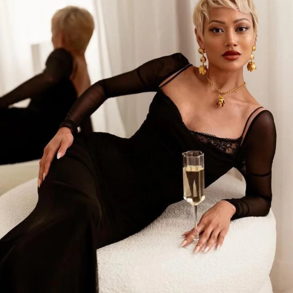 Dress Wedding Guest Fishvone Braces Long