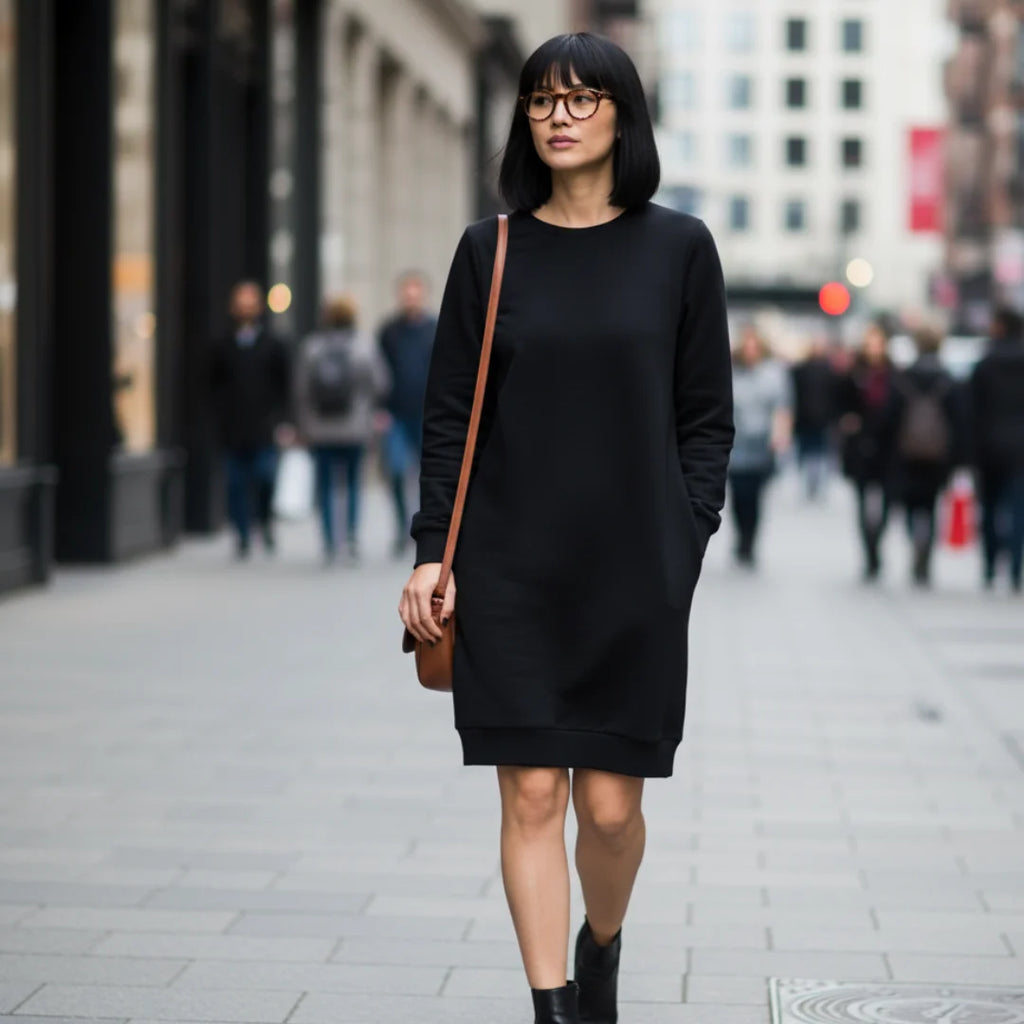 Dress Round Neck Long Sleeve