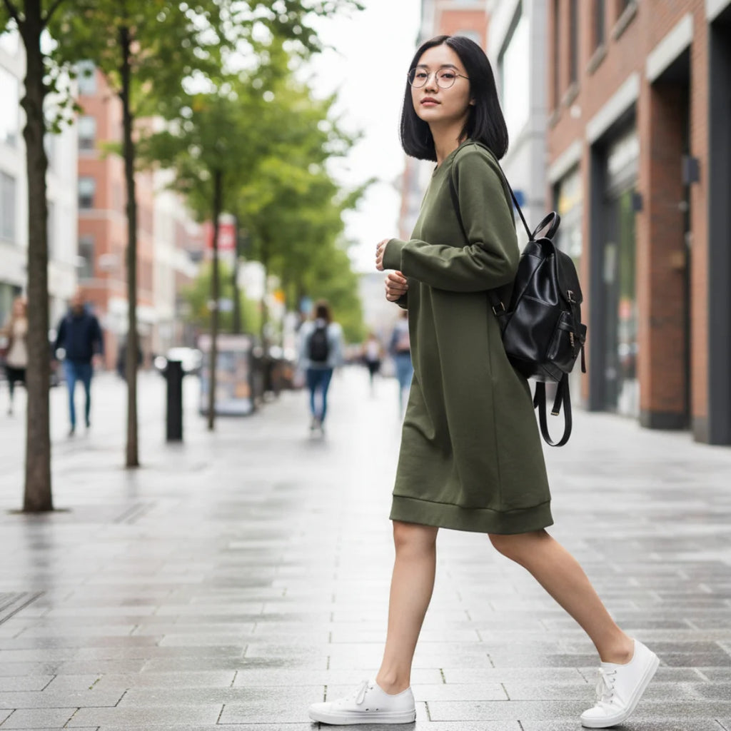 Dress Round Neck Long Sleeve